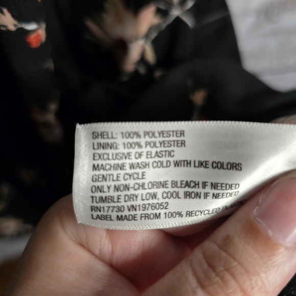 Xhilaration Black Floral Spaghetti Strap Mini Dress Women Size Medium - Picture 4 of 7